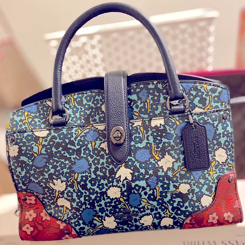 Coach Mercer satchel 24in multi floral print
